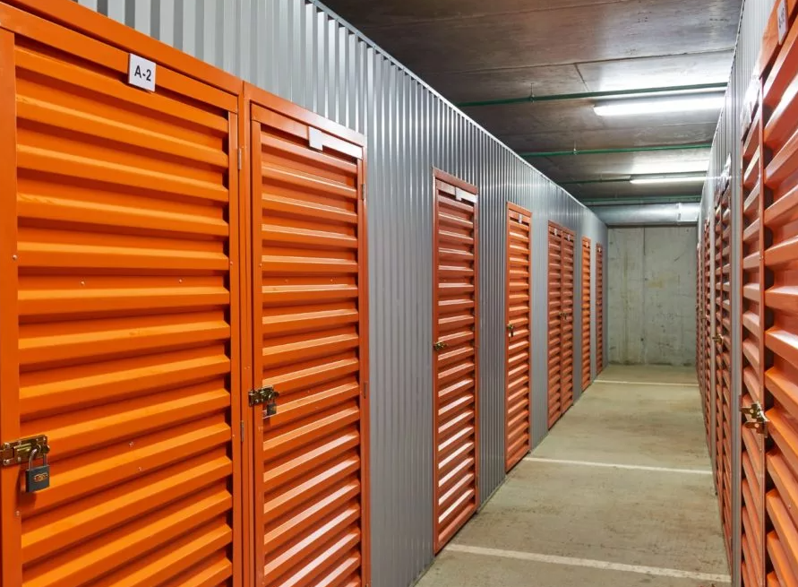 Secure loading and access area at a business self-storage site